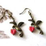 Bronzed bird earrings jewel..
