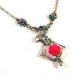 Silver tone roses, bow and ..