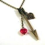 Bronzed arrow necklace jewe..