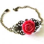 Fuchsia pink resin flower b..