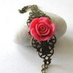 Fuchsia pink resin flower b..