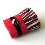 Red And Black Stripe Fabri..