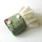 Fabric cuff bracelet dragon..