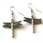 Antiqued silver dragonfly e..
