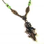 Antiqued bronze sword neckl..