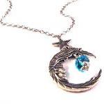 Antiqued silver moon and st..