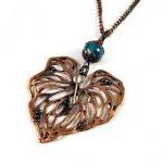 Simple copper leaf necklace..