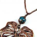 Simple copper leaf necklace..