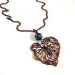 Simple copper leaf necklace..
