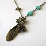 Bronzed dragonfly wing neck..