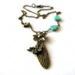 Bronzed dragonfly wing neck..