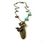 Bronzed dragonfly wing neck..
