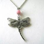 Silver dragonfly necklace p..