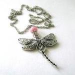 Silver dragonfly necklace p..