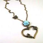 Blue resin flower necklace ..