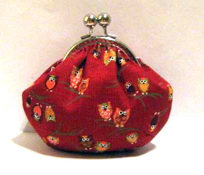 Owls on branch frame pouch - frame purse